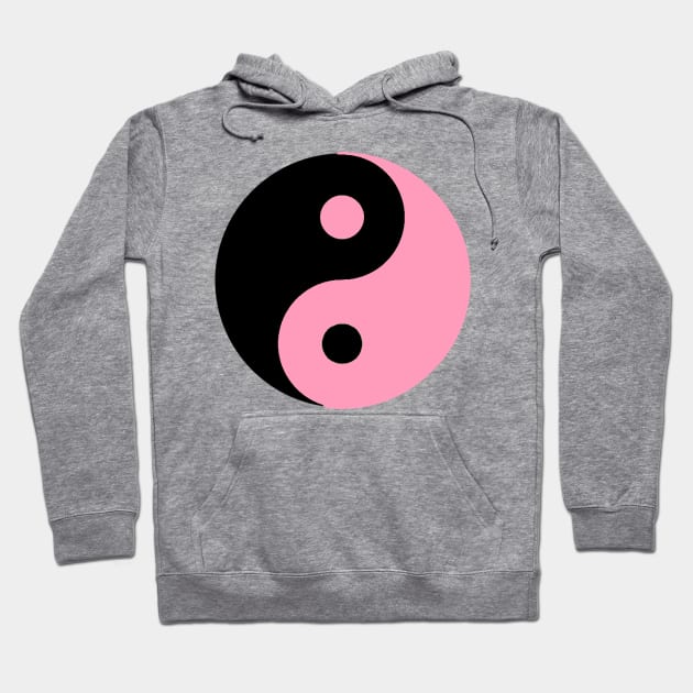 Yin Yang in black and pink Hoodie by NovaOven